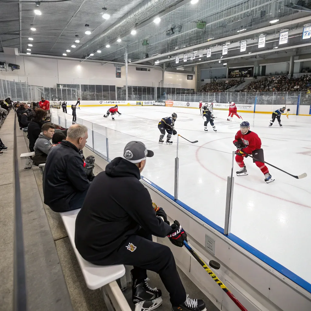 Professional hockey training session